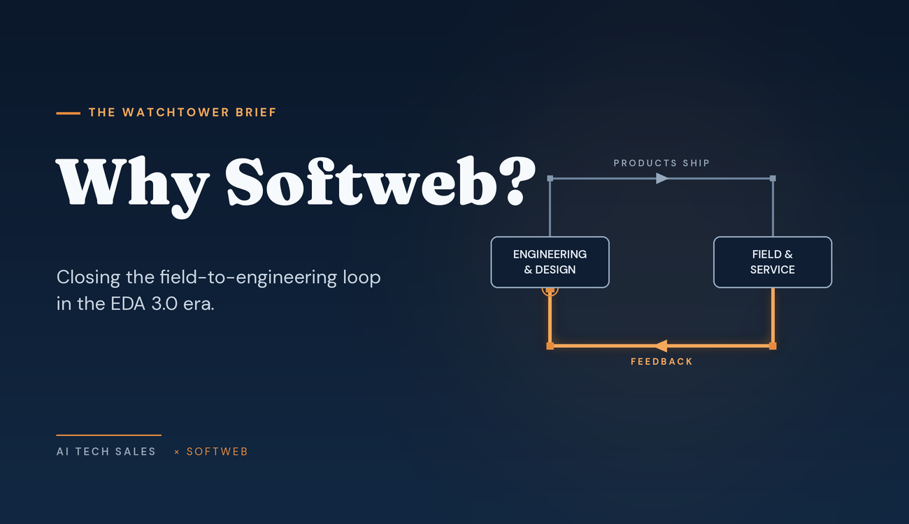 Why Softweb? Closing the field-to-engineering loop in the EDA 3.0 era — The Watchtower Brief, AI Tech Sales.